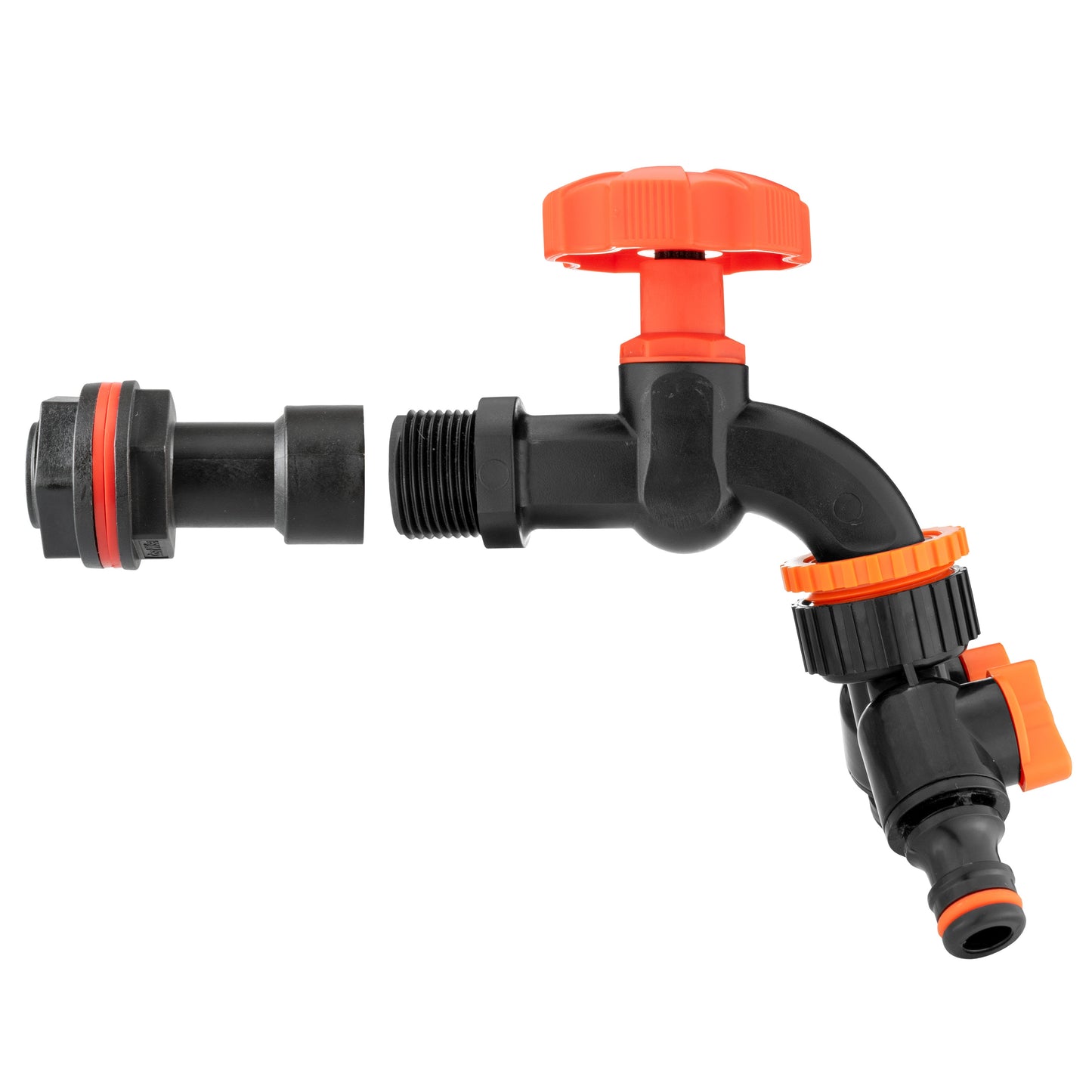 1/2’’ Water Butt Extension Set with Black Tap, Dual Outlet Splitter & Hole Saw