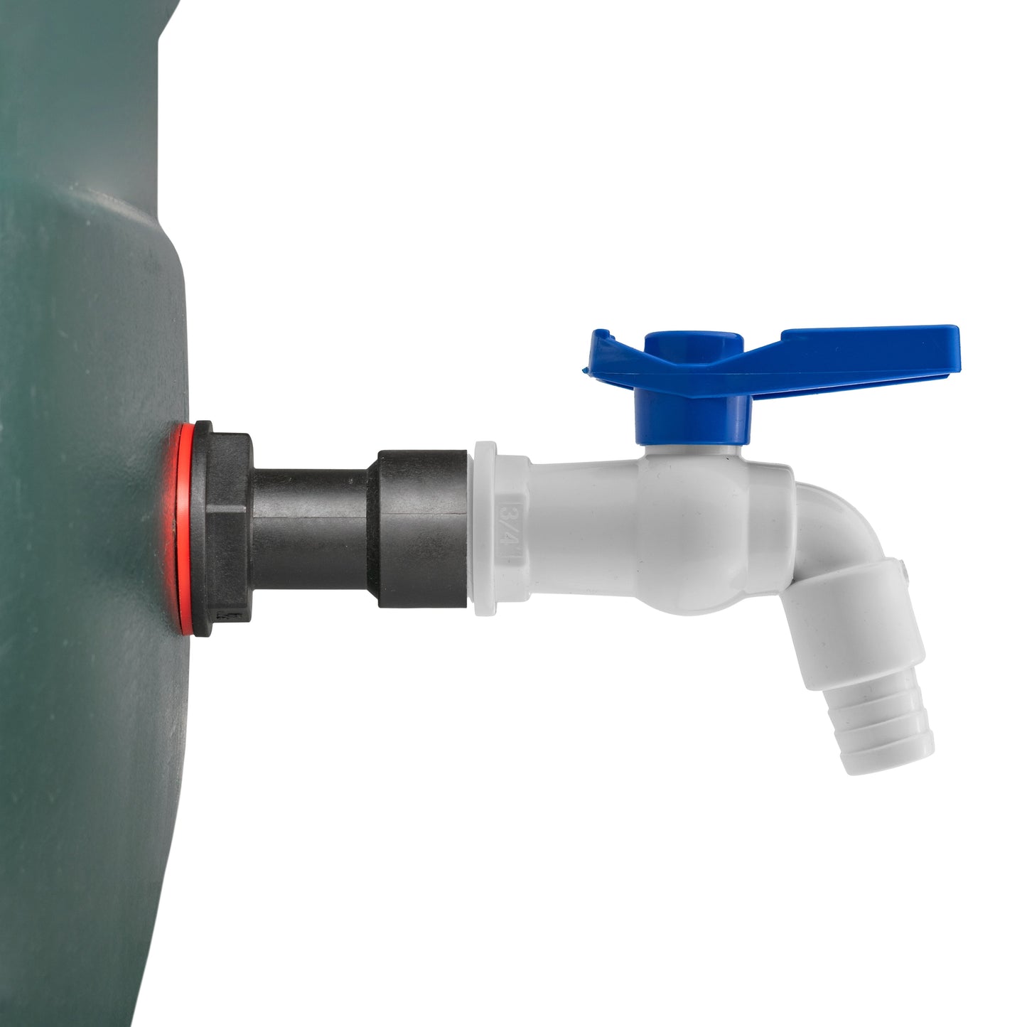 3/4" Water Butt Fitting Set with White PVC Tap & Hole Saw