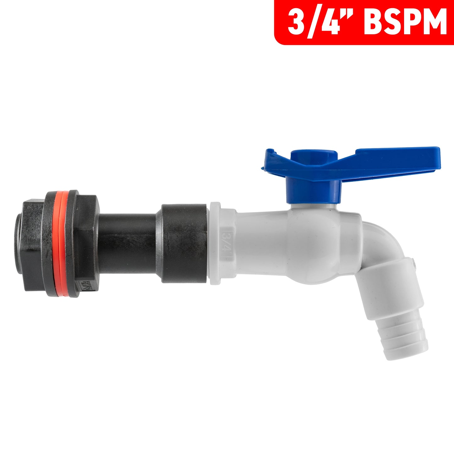 3/4" Water Butt Fitting Set with White PVC Tap & Hole Saw