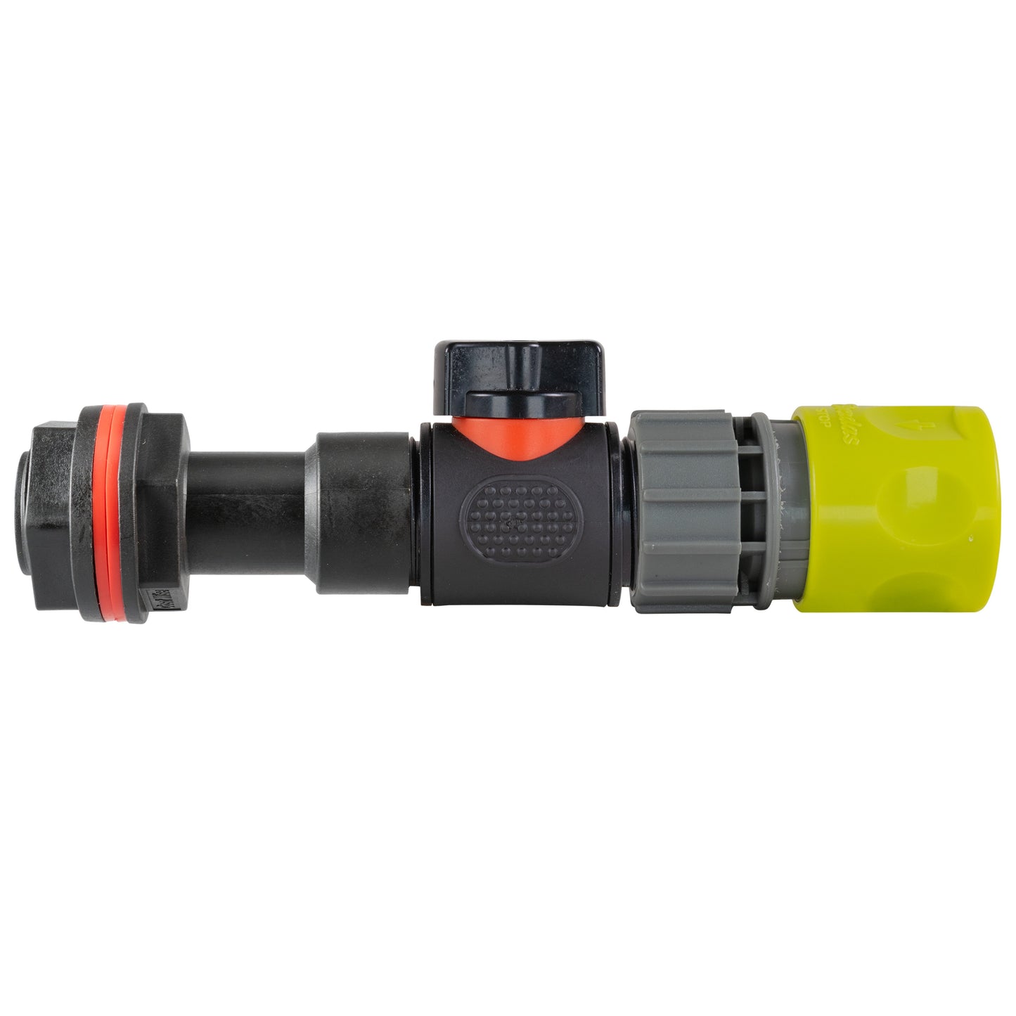 3/4" Water Butt Extension Set with In-Line Valve & Lime Female Quick Connector + Hole Saw