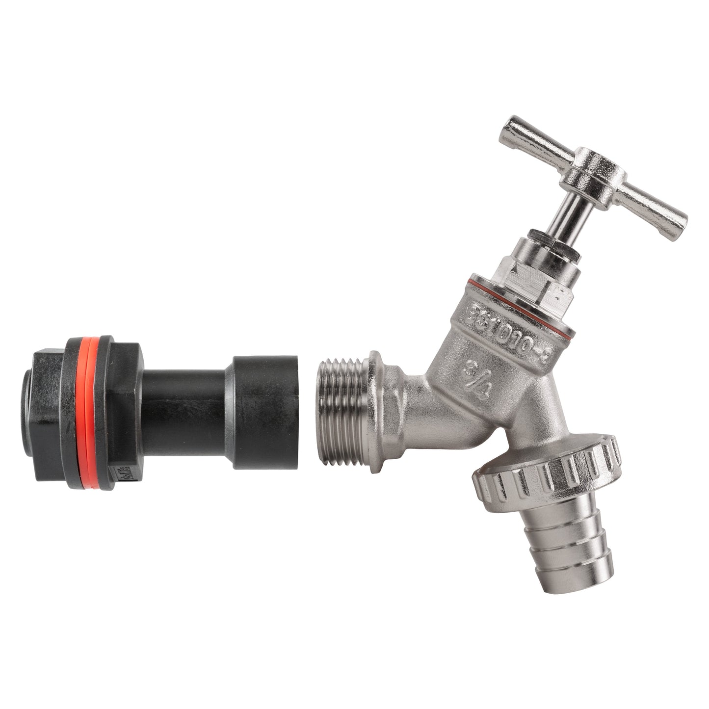 3/4” Water Butt Extension Set Complete with Nickel-Plated Barbed Tap