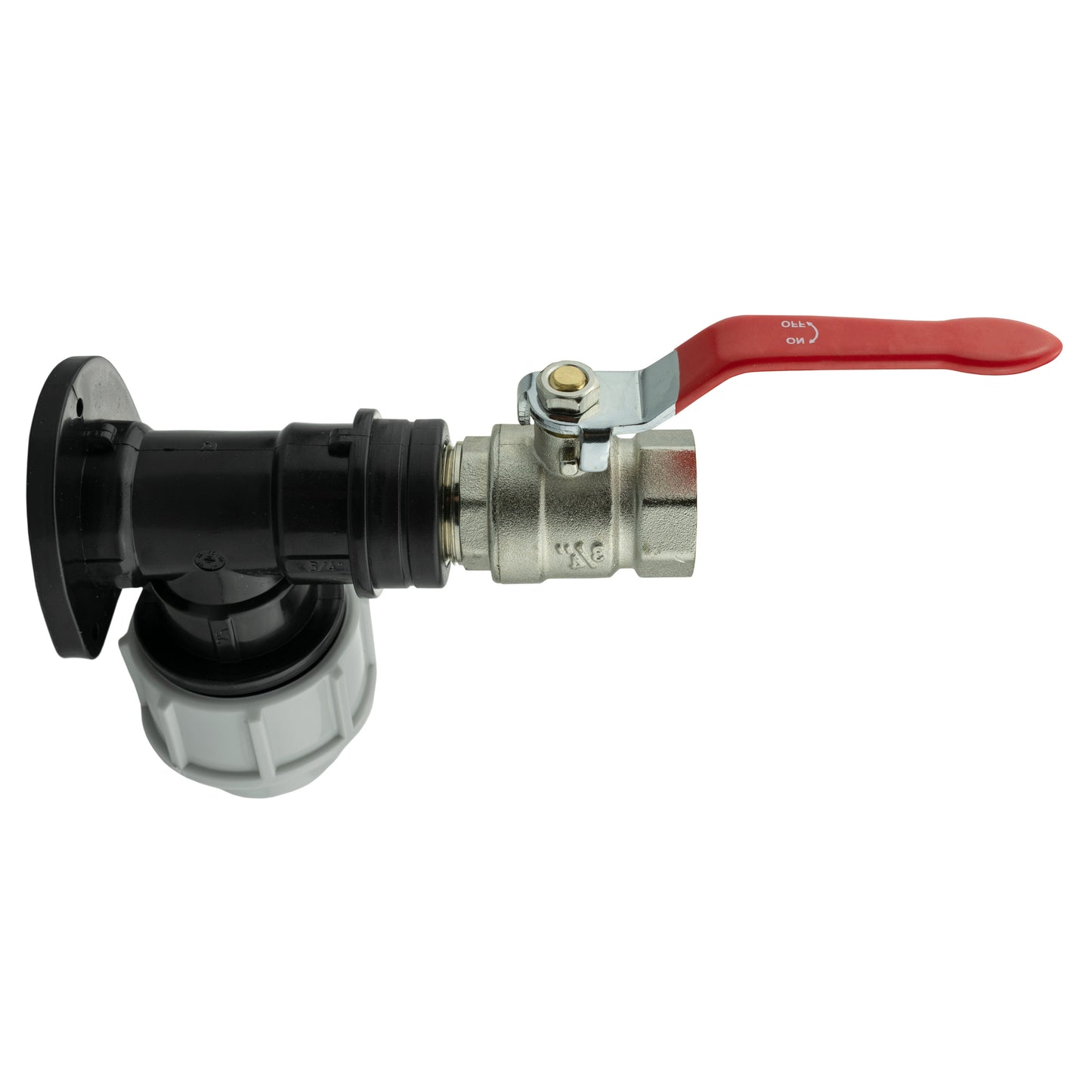25mm MDPE Wall Flange Set Including Lever Valve with ¾” BSP Connection