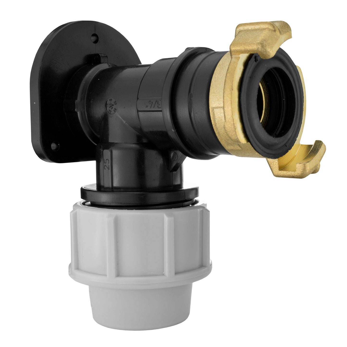25mm MDPE Wall Flange Set Including ¾” BSP Geka Type Fitting