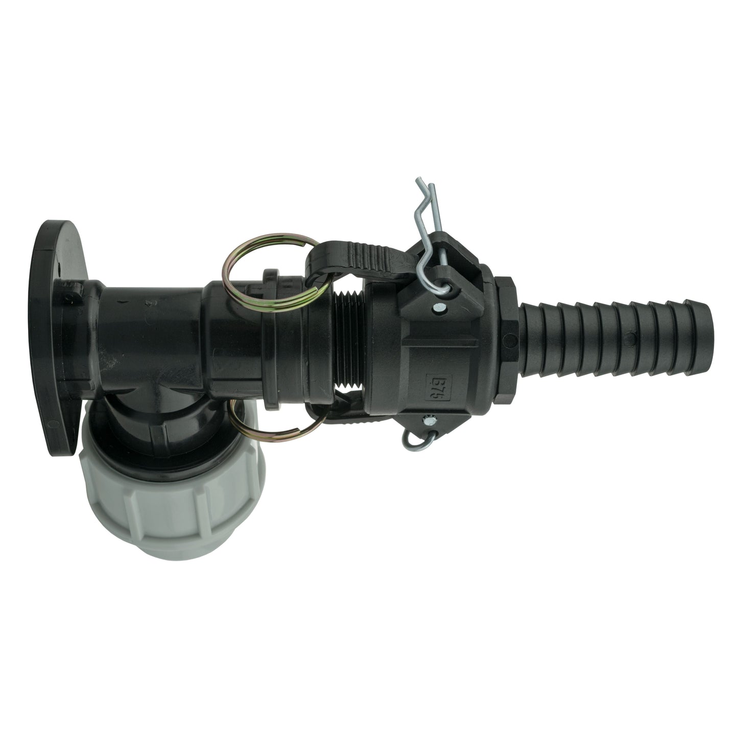 25mm MDPE Wall Flange Set with ¾" Camlock B+E Couplings
