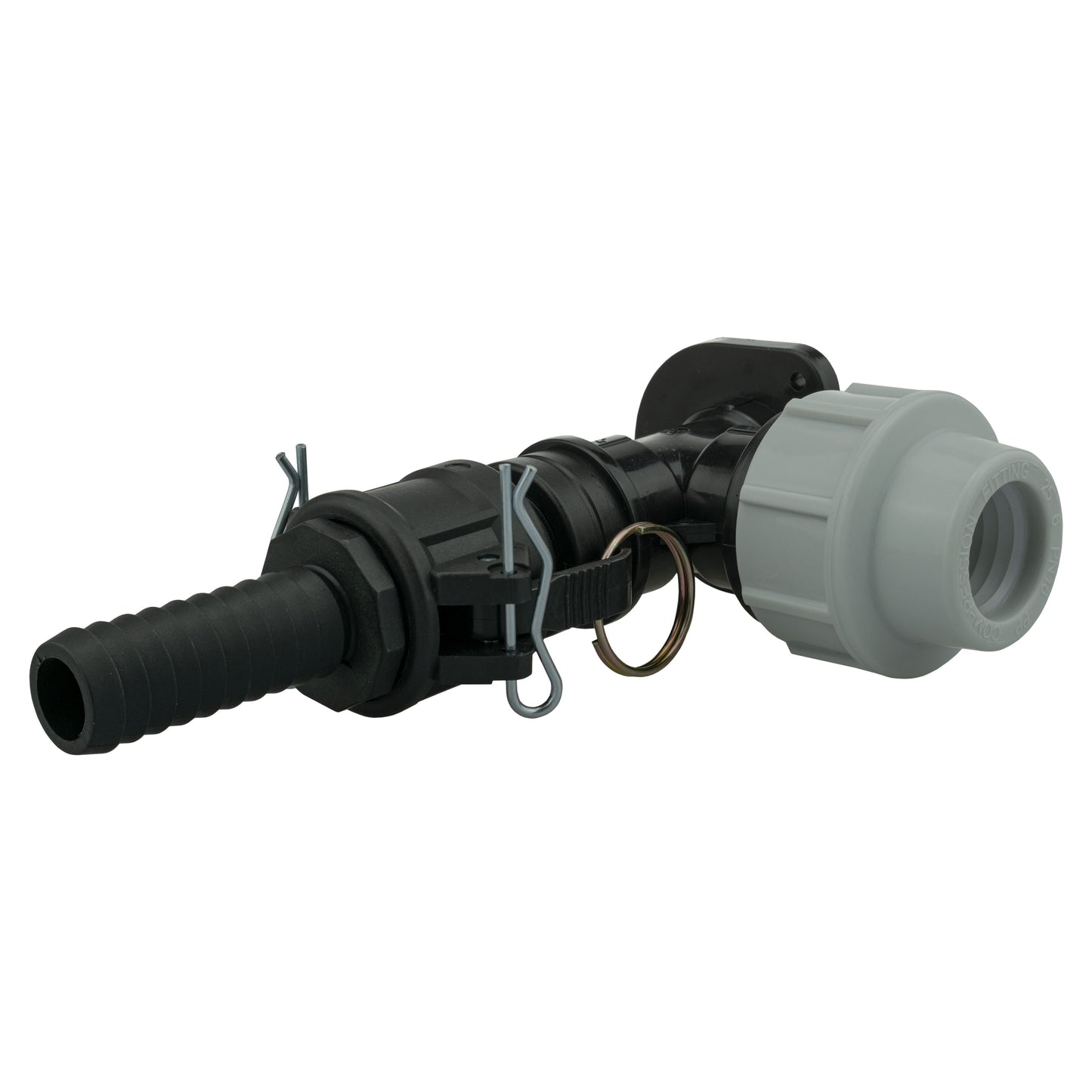 25mm MDPE Wall Flange Set with ¾" Camlock B+E Couplings