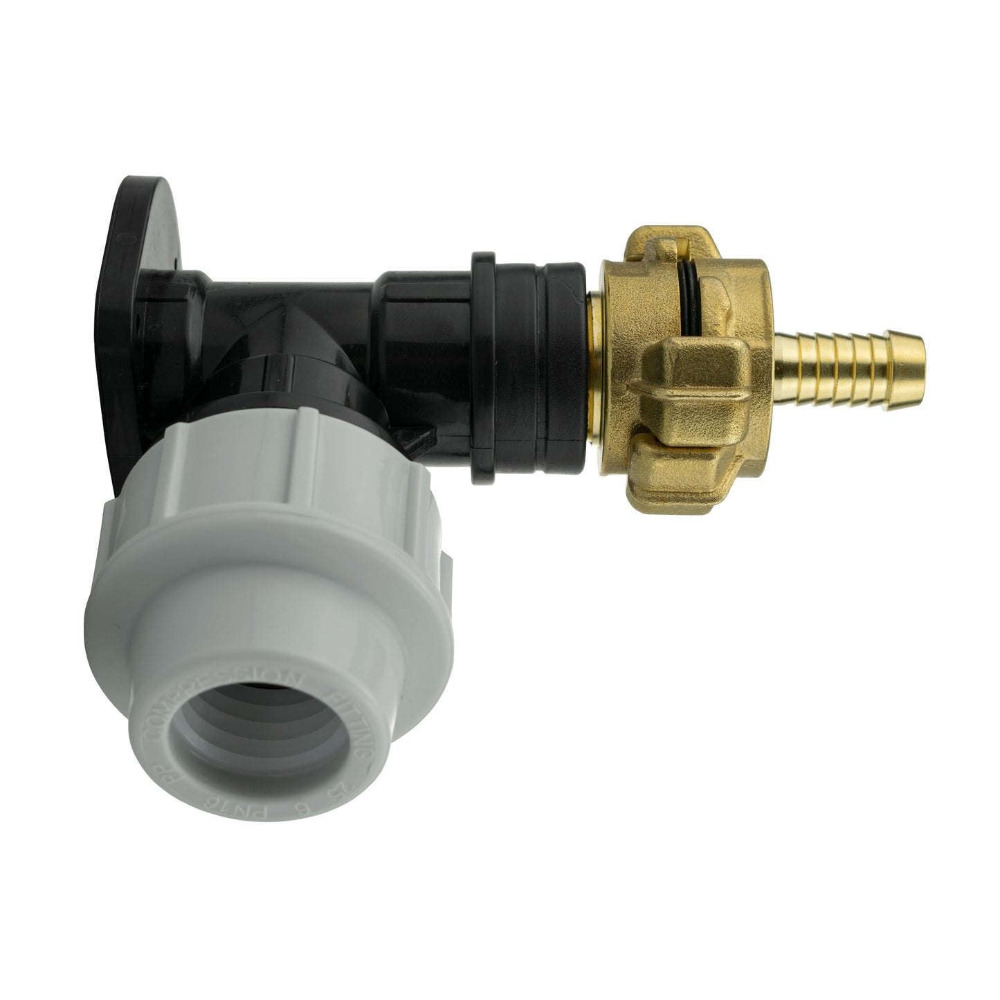 25mm MDPE Wall Flange Set Including 13mm Barbed Geka Connector Set
