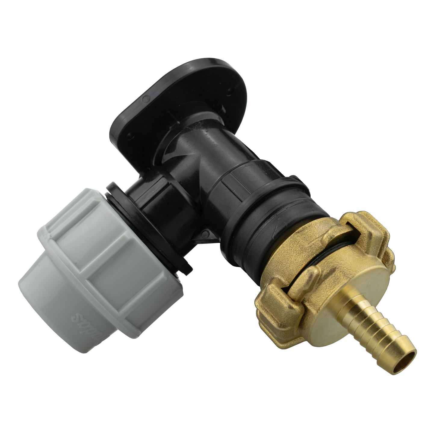 25mm MDPE Wall Flange Set Including 13mm Barbed Geka Connector Set