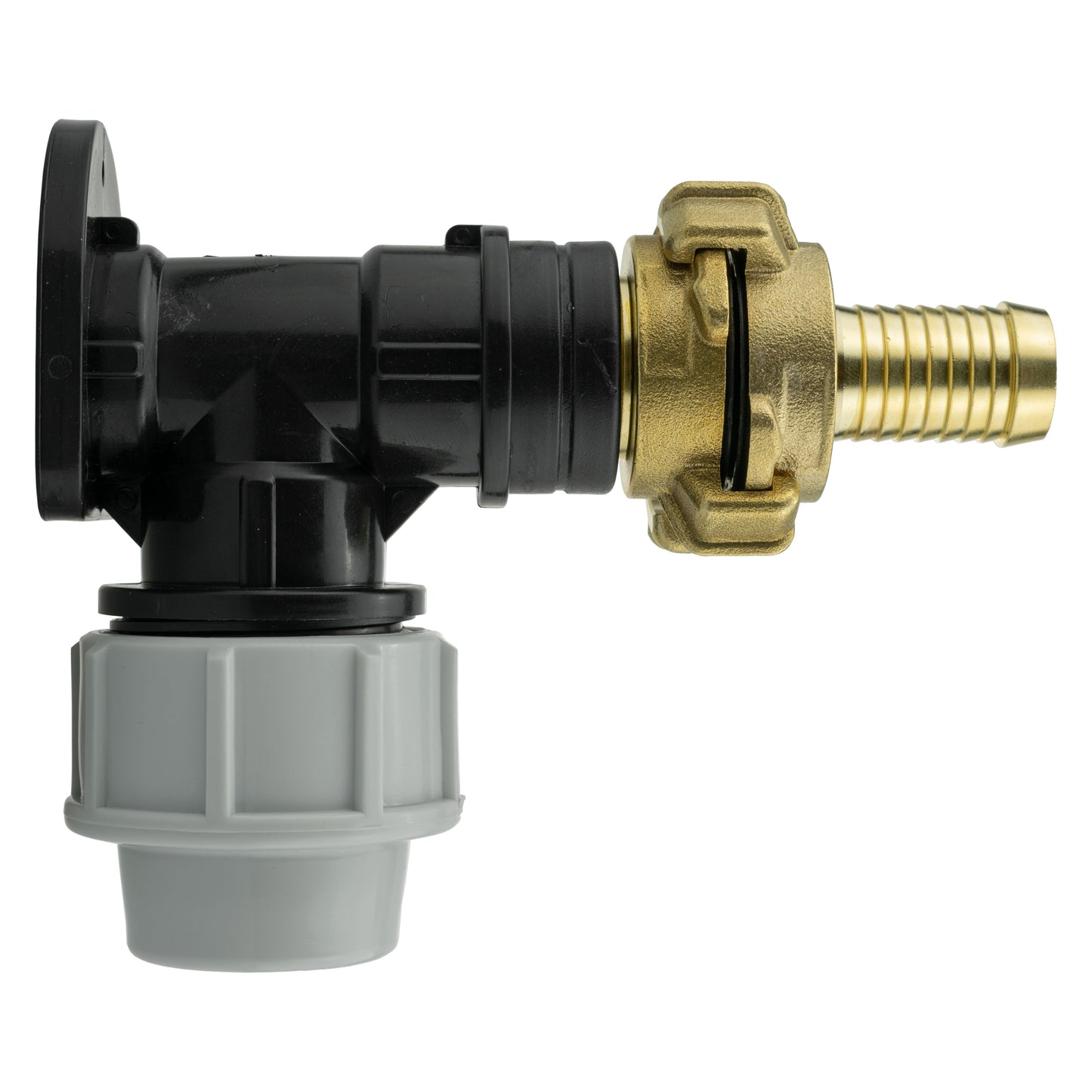 25mm MDPE Wall Flange Set Including 19mm Barbed Geka Connector Set