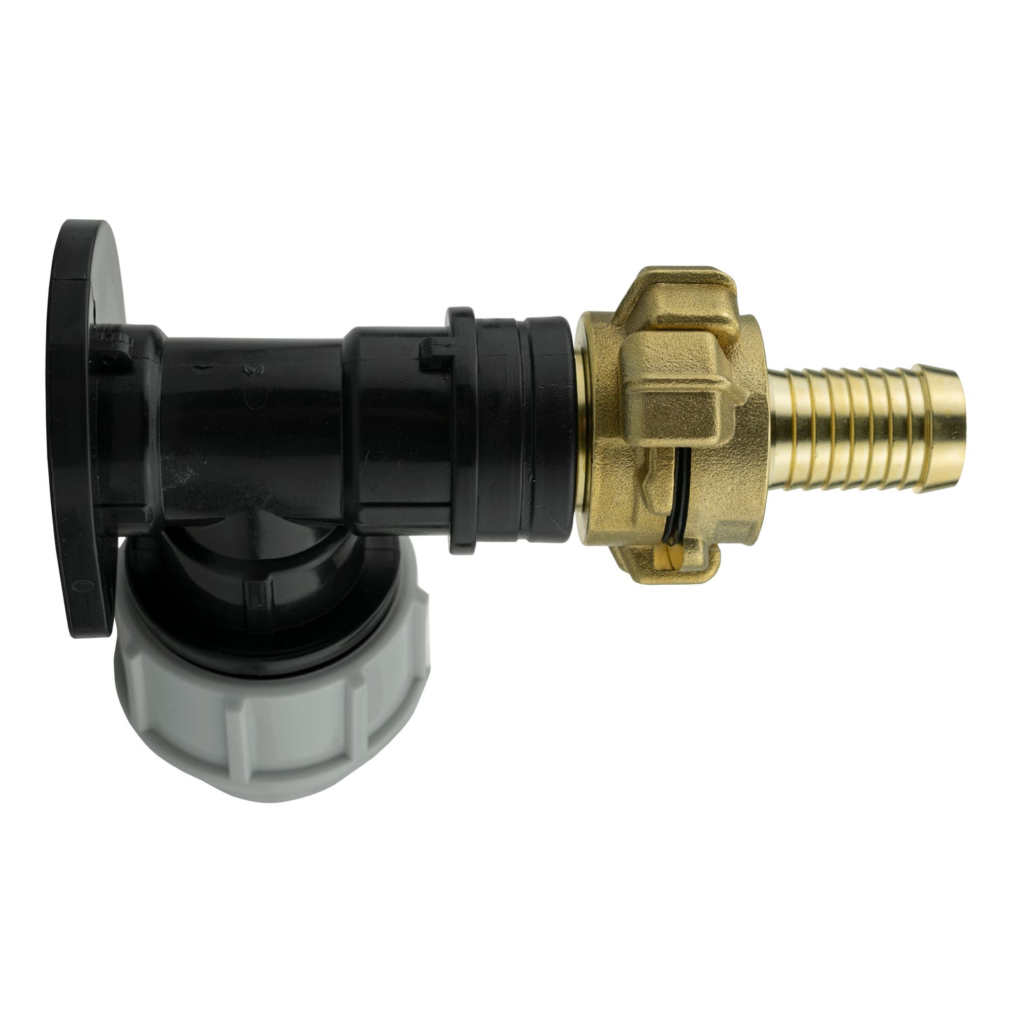 25mm MDPE Wall Flange Set Including 19mm Barbed Geka Connector Set