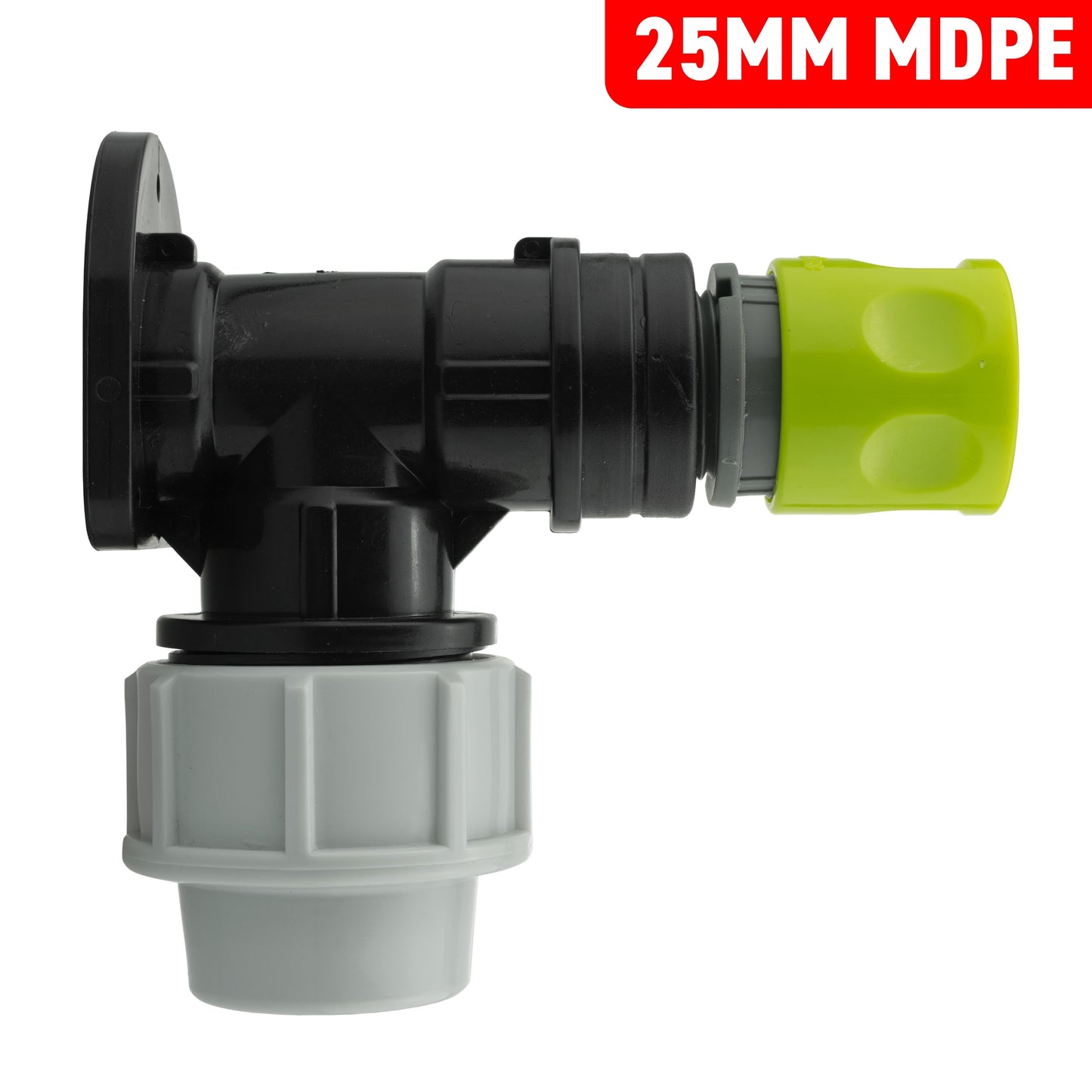 25mm MDPE Wall Flange Set Including Female Quick-Connect Coupling