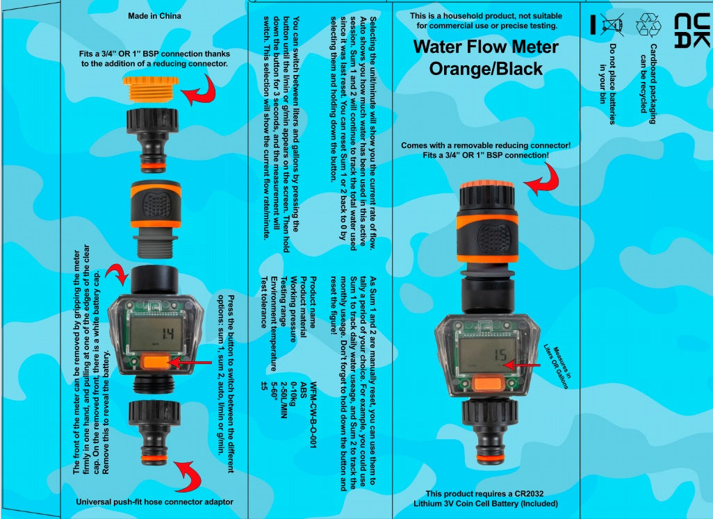 Black/Orange Water Flow Indicator