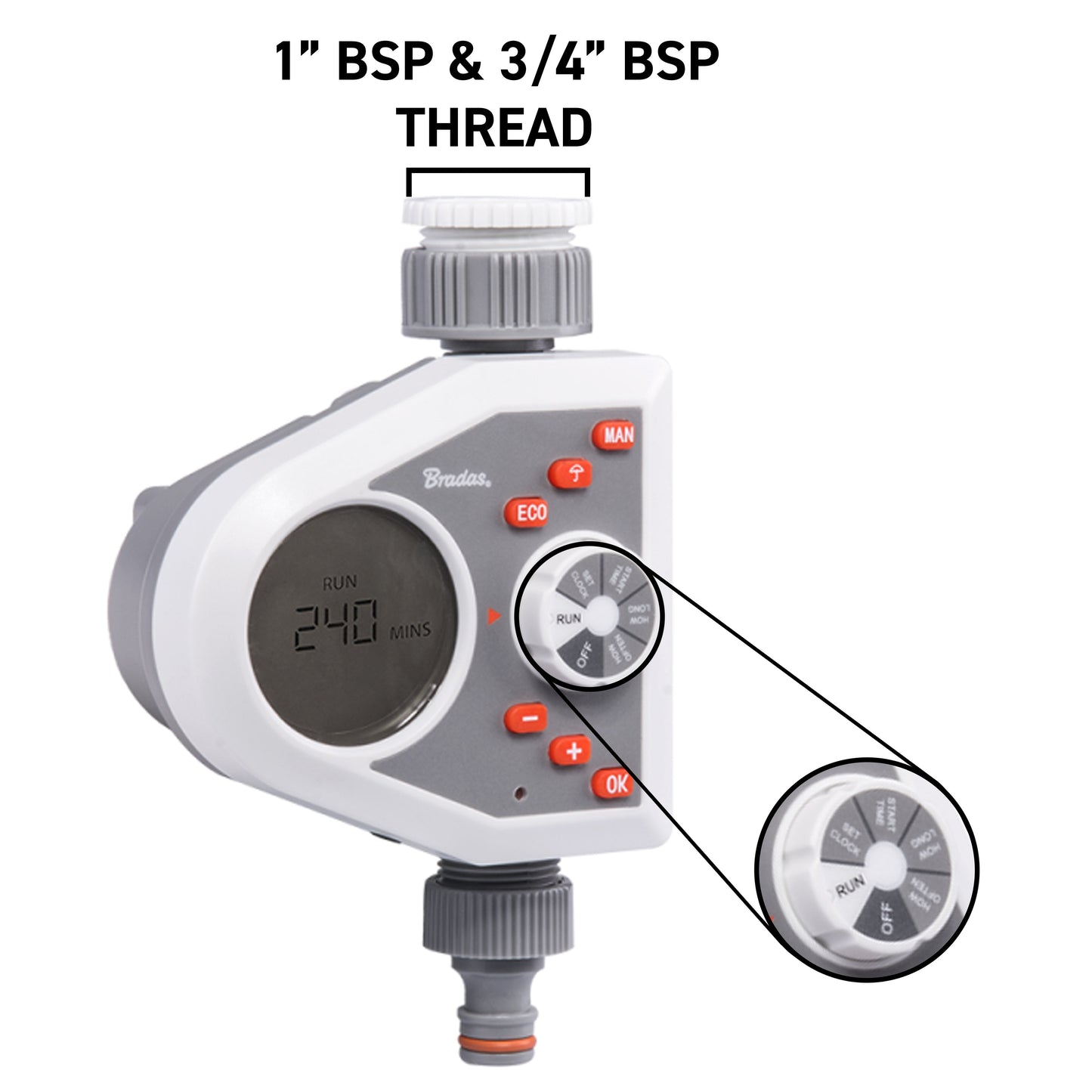 White Line Single-Outlet Electronic Water Timer Controller