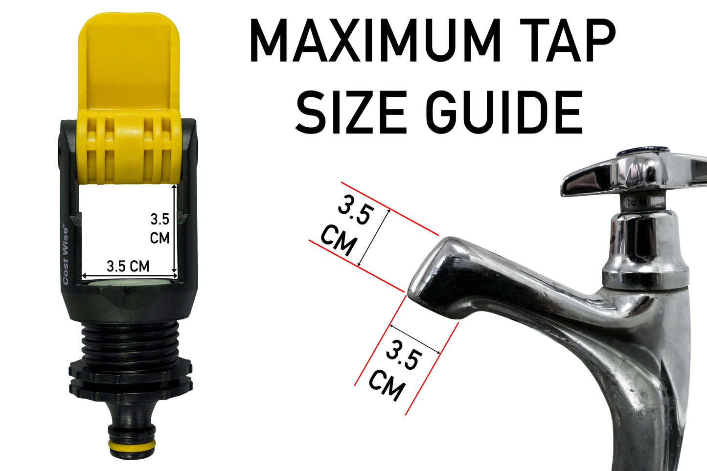 Non-Branded Yellow Adapter for Kitchen Tap