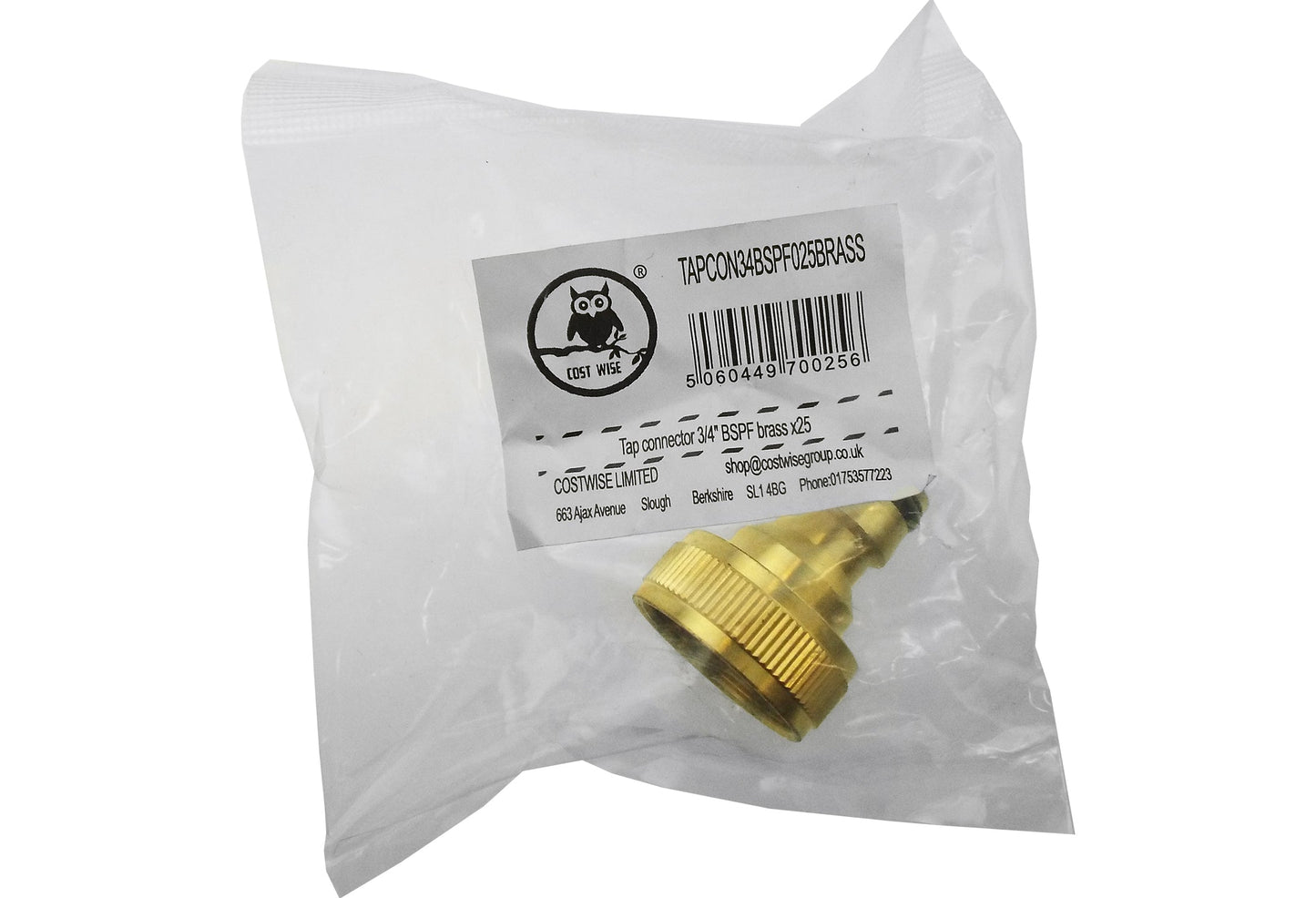 Brass Snap-On Male Tap Connector – 3/4" BSPF