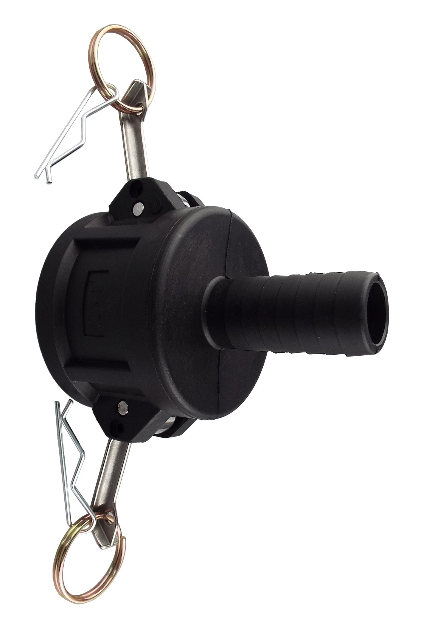 IBC 3” – S60X6M Outlet Valve with 2” Camlock Adapter and 1” Hose Barb Type C Camlock Connector