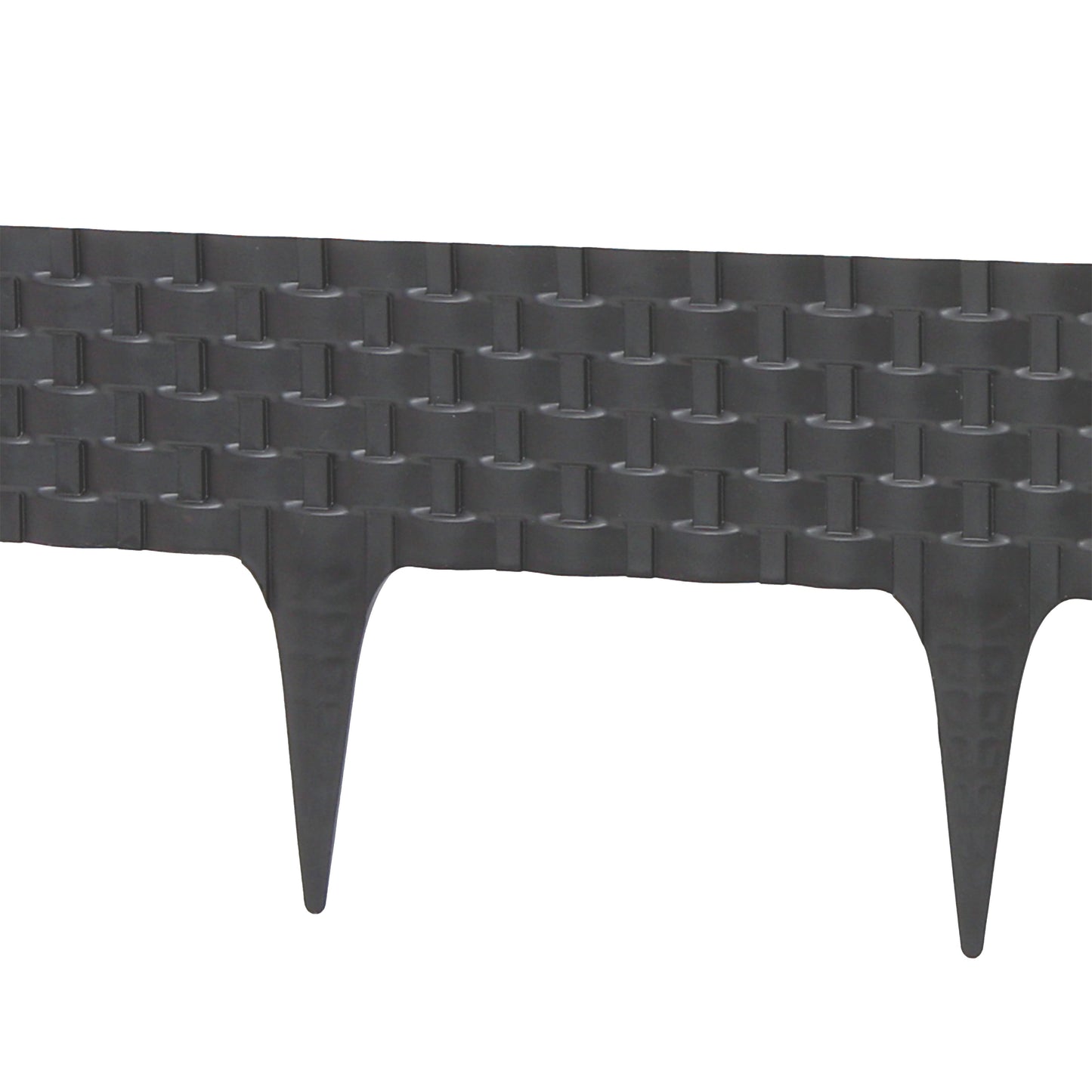 Plastic Garden Border Edging with Rattan Look – 2.4m Deep Grey