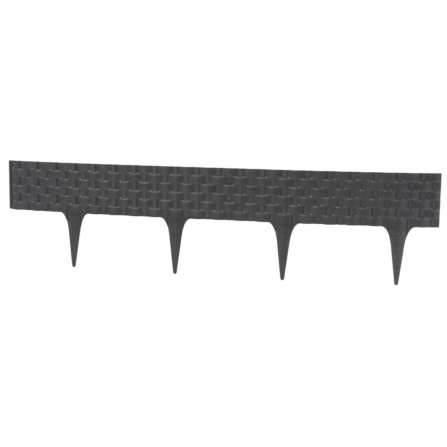 Plastic Garden Border Edging with Rattan Look – 2.4m Deep Grey