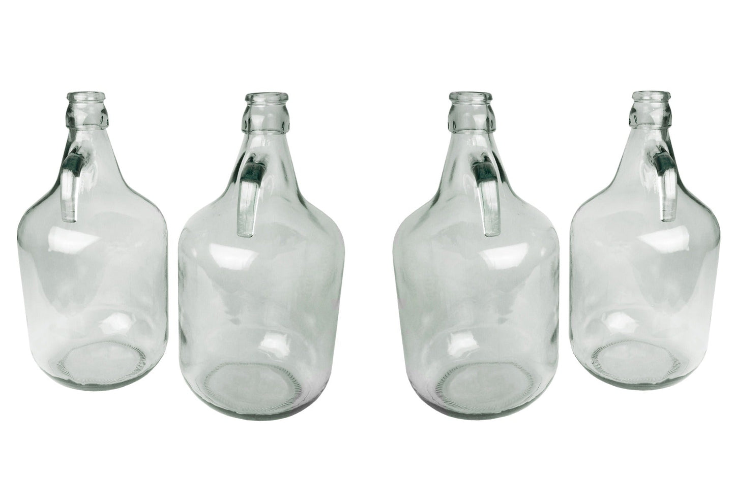 Set of 4 Plain 5L Glass Demijohns
