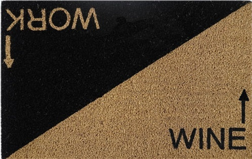 60cm x 40cm Doormat with 'Wine Work' Design