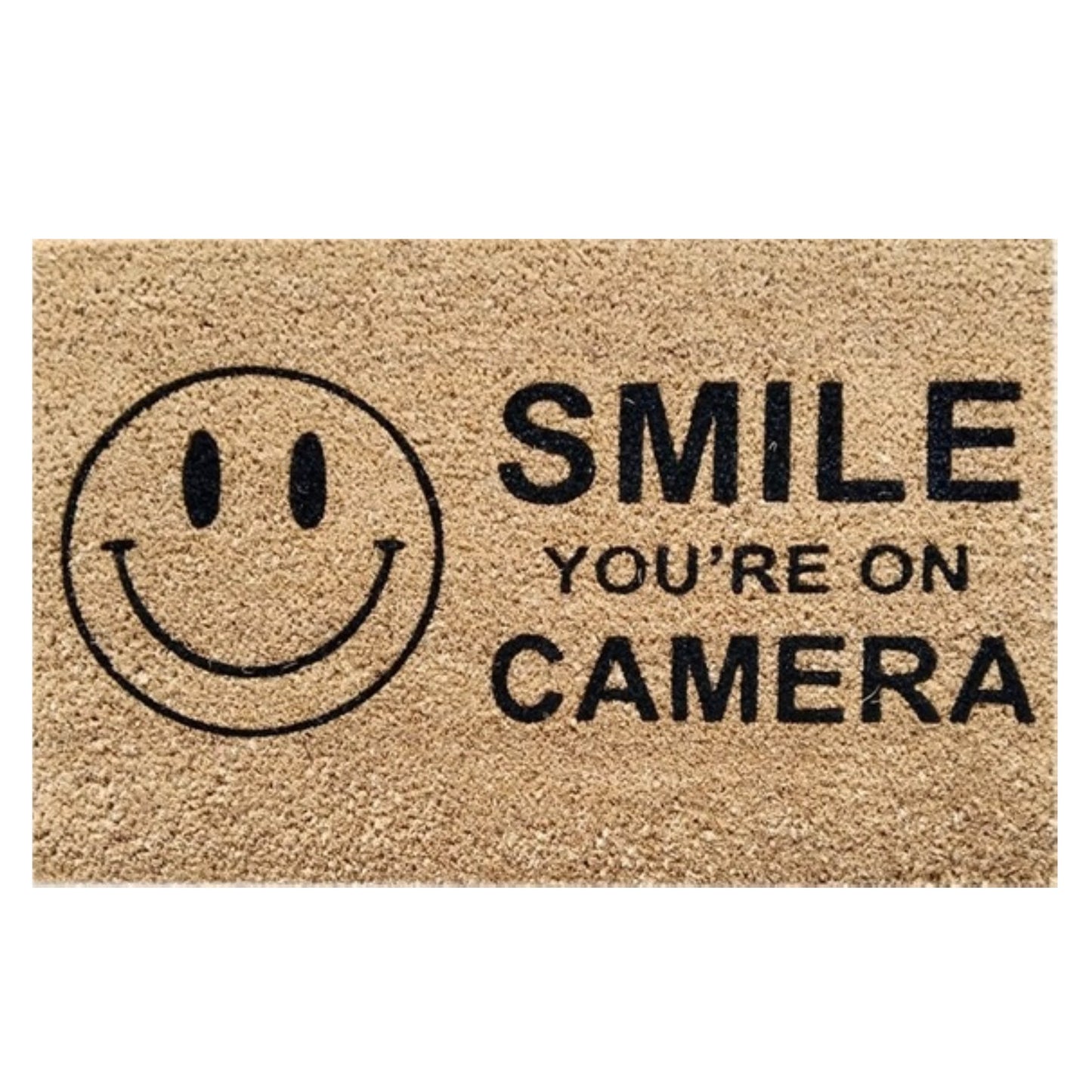 60cm x 40cm Doormat with 'Smile You're On Camera' Design