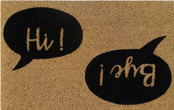 60cm x 40cm Doormat with 'Hi! Bye!' Design