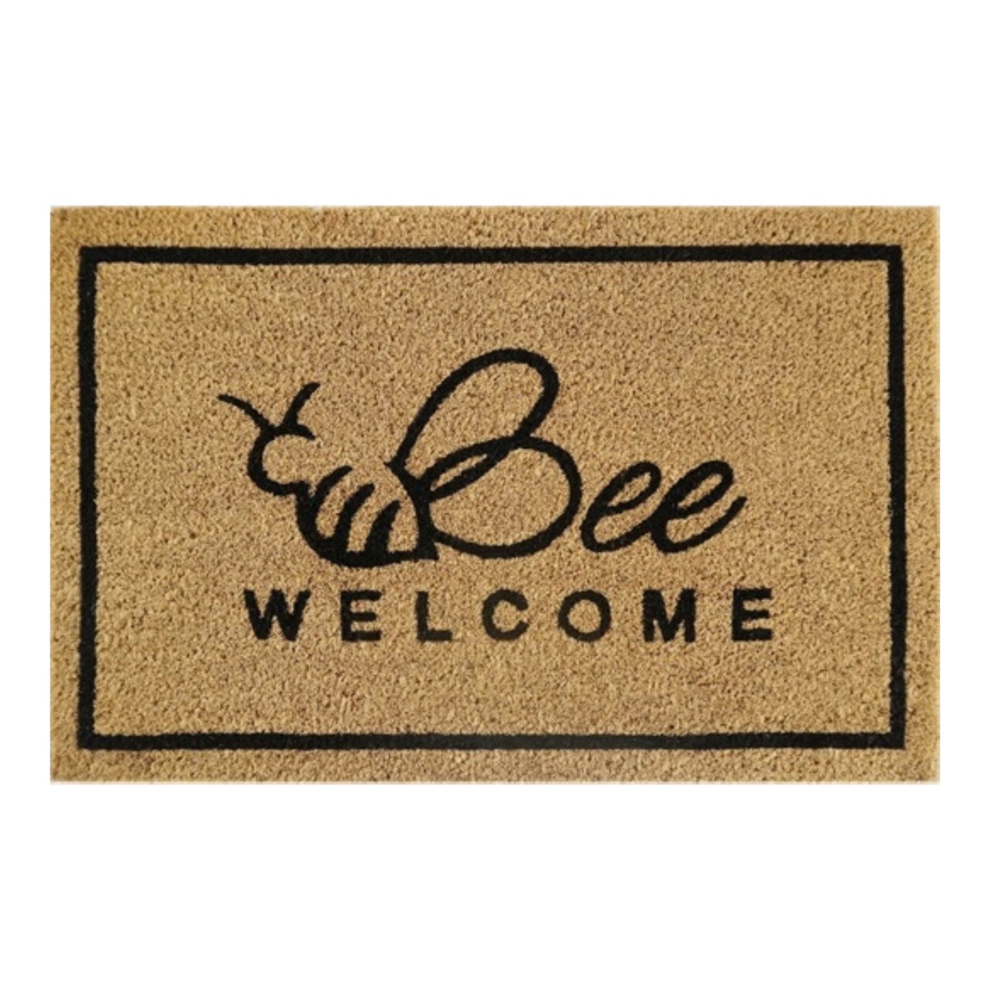 60cm x 40cm Doormat with 'Bee Welcome' Design