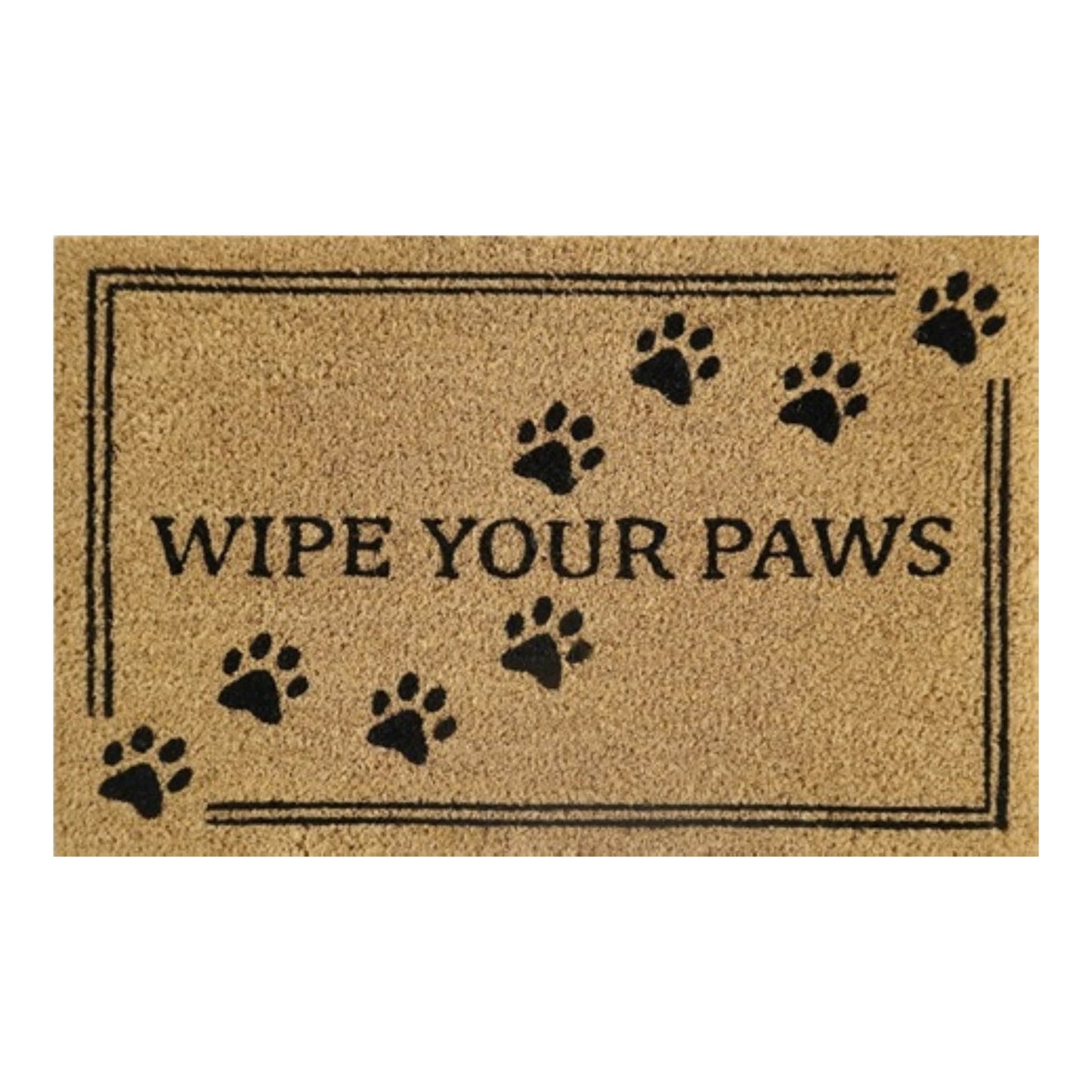 60cm x 40cm Doormat with 'Wipe Your Paws' Design