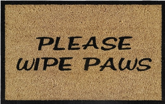 60cm x 40cm Doormat with 'Please Wipe Paws' Design