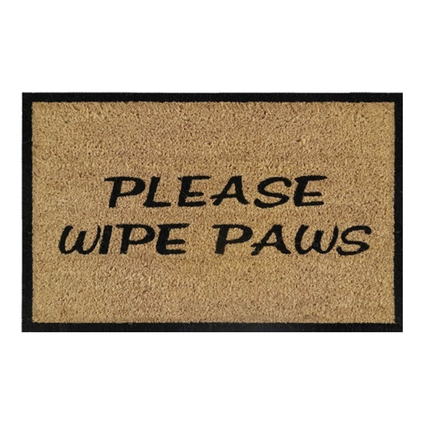 60cm x 40cm Doormat with 'Please Wipe Paws' Design