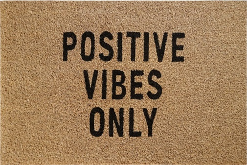 60cm x 40cm Doormat with 'Positive Vibes Only' Design