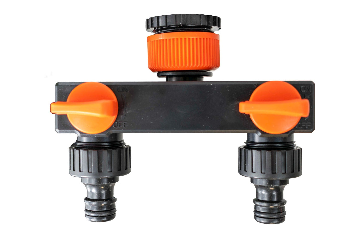 Dual Outlet Tap Connector with Valves & Snap-On Fittings – PP Construction