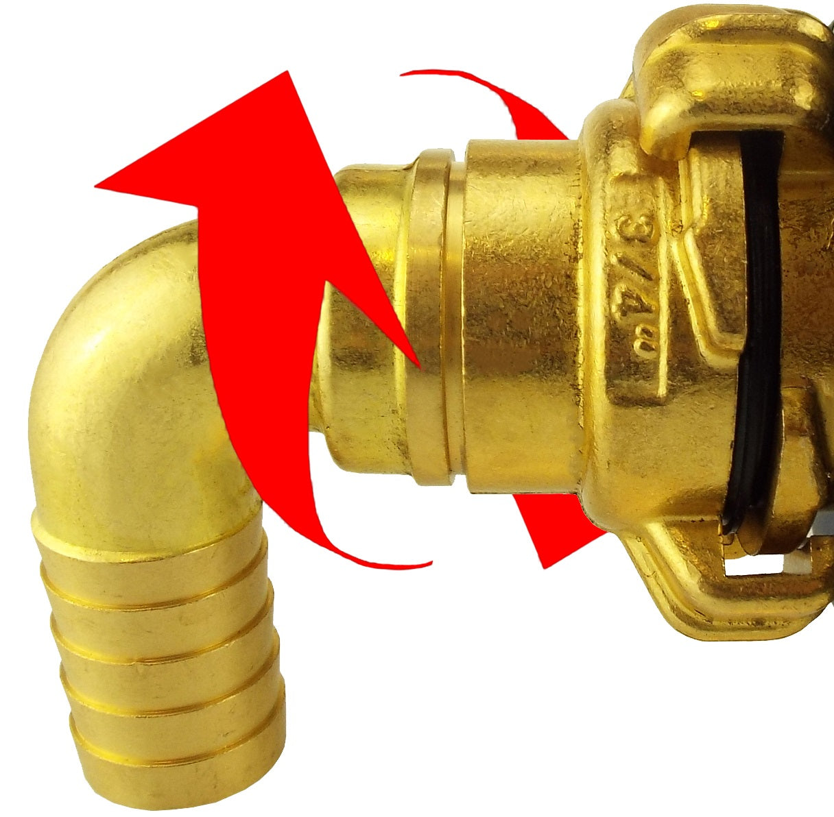 3/4” Brass Swivel Elbow Claw Hose Adapter