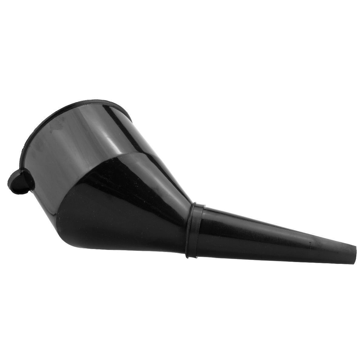 Black Angled Fuel Filling Funnel with Built-In Filter