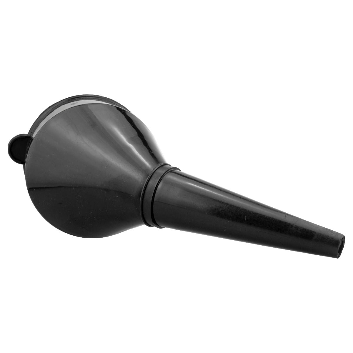 Black Angled Fuel Filling Funnel with Built-In Filter