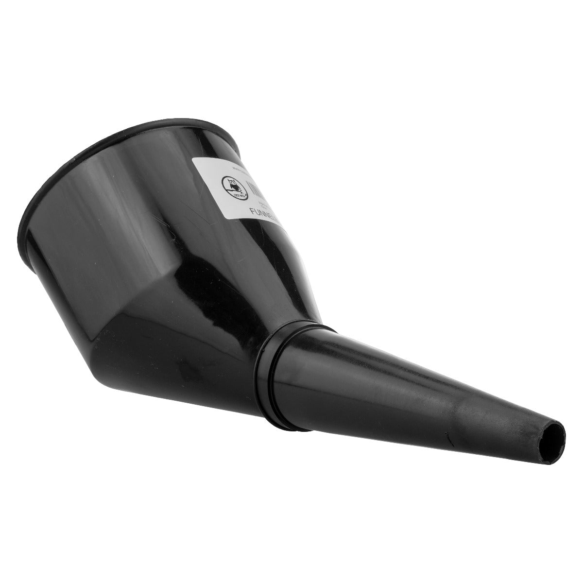 Black Angled Fuel Filling Funnel with Built-In Filter