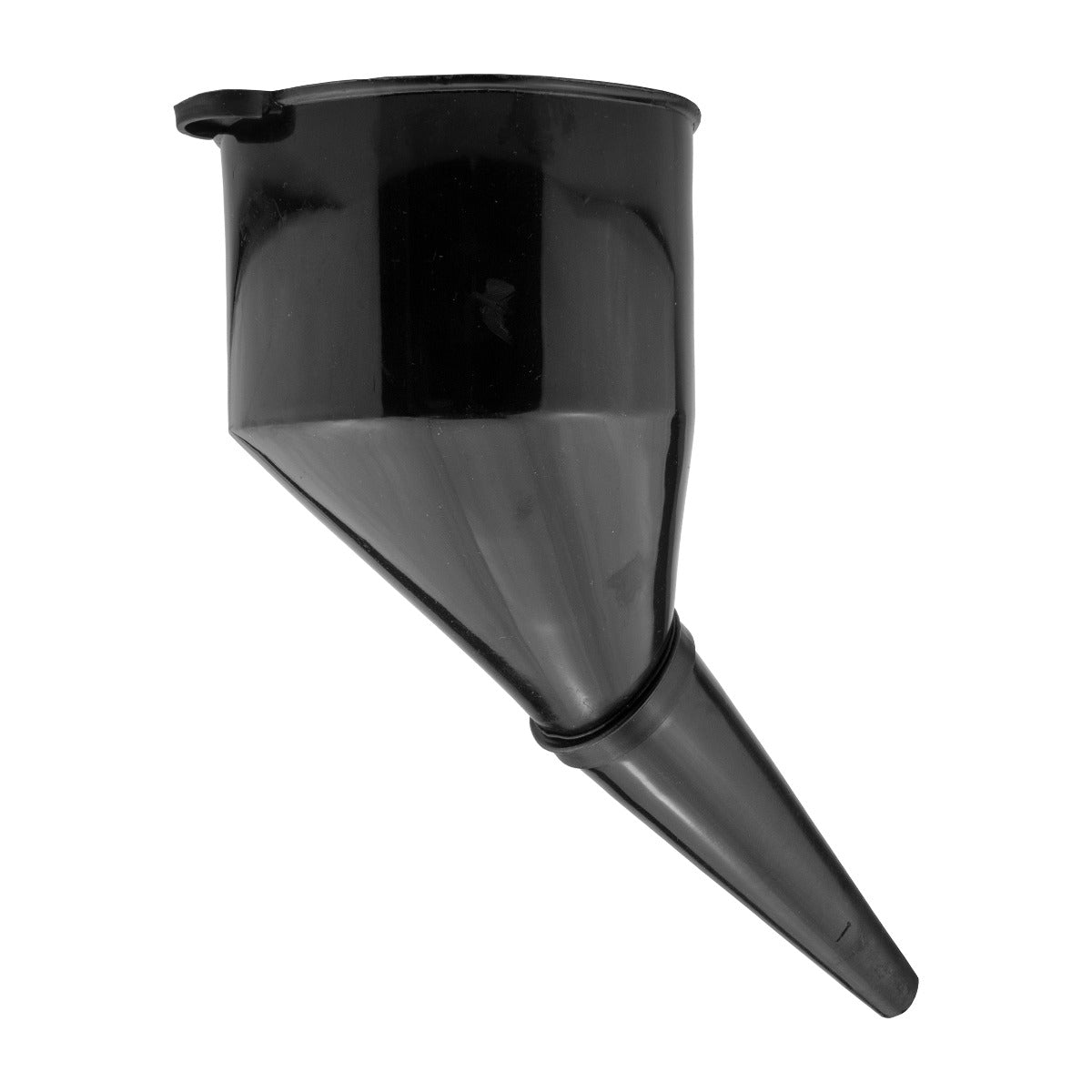 Black Angled Fuel Filling Funnel with Built-In Filter