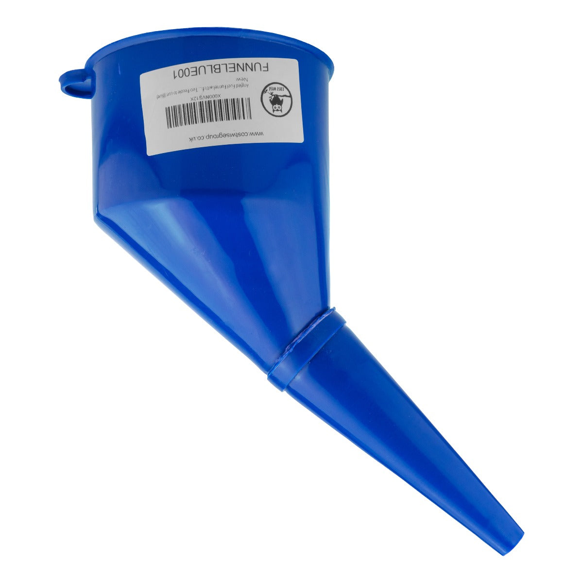 Blue Angled Fuel Filling Funnel with Built-In Filter
