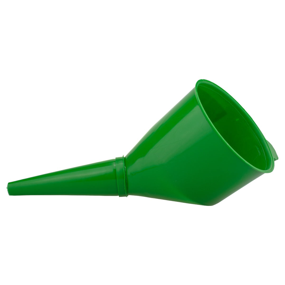Green Angled Fuel Filling Funnel with Built-In Filter