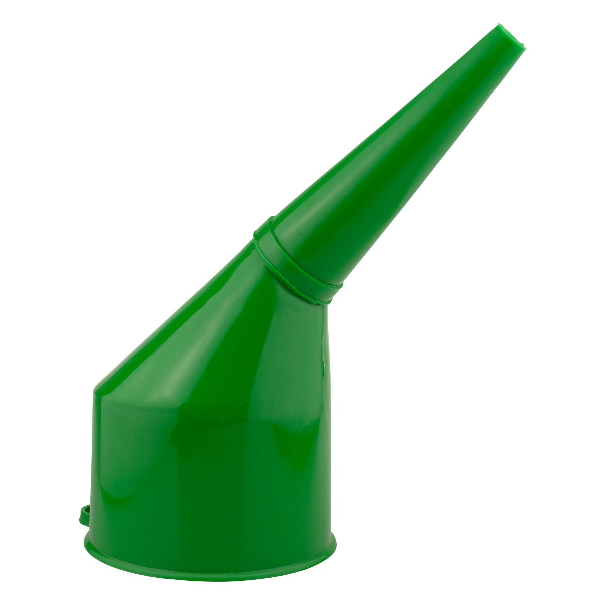 Green Angled Fuel Filling Funnel with Built-In Filter