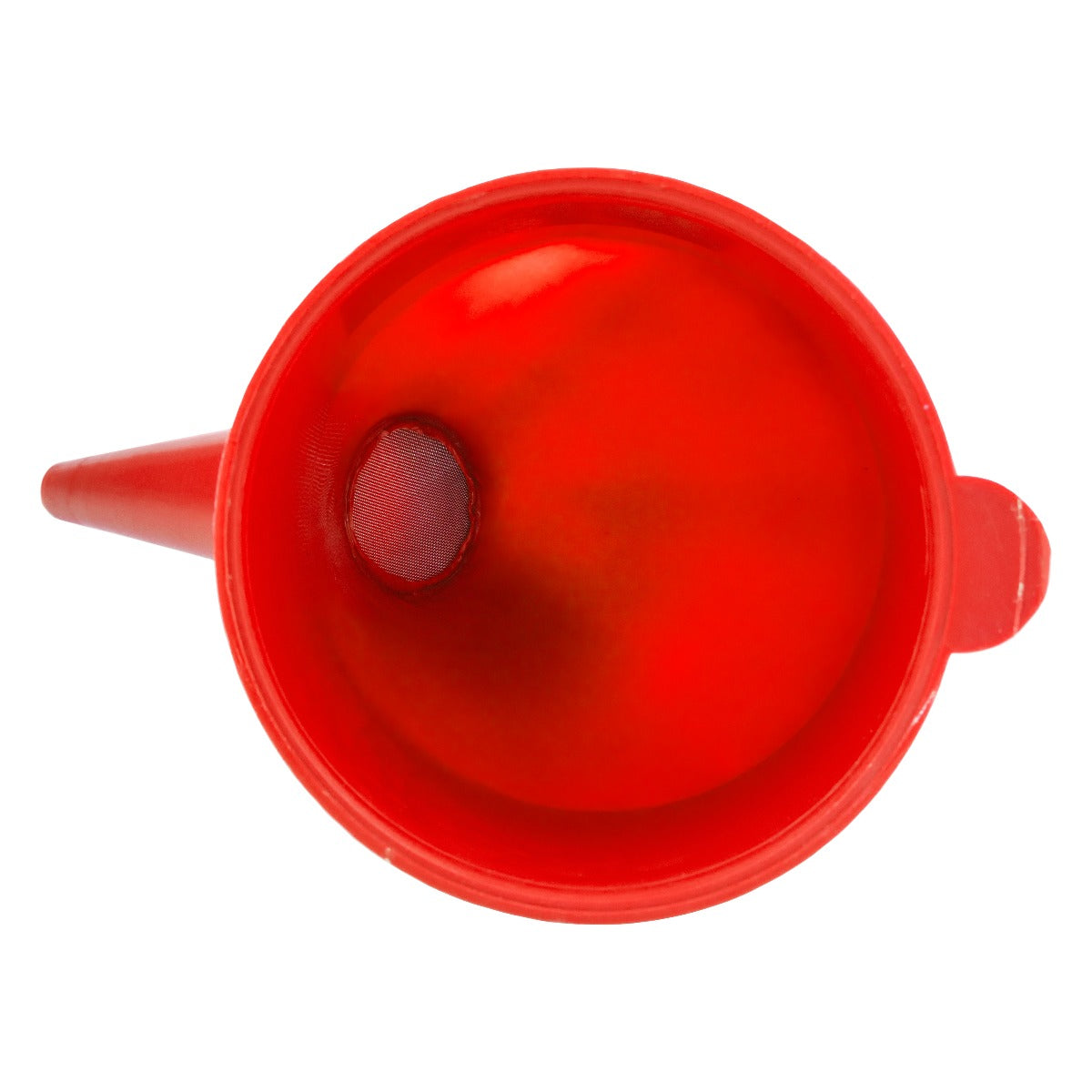 Red Angled Fuel Filling Funnel with Built-In Filter