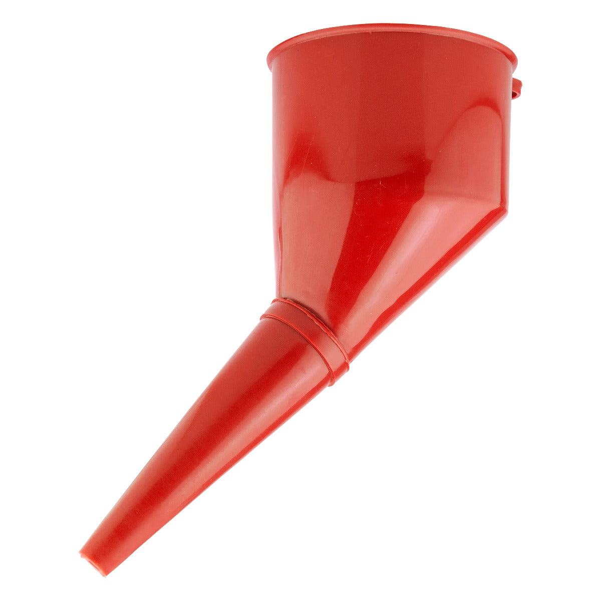 Red Angled Fuel Filling Funnel with Built-In Filter