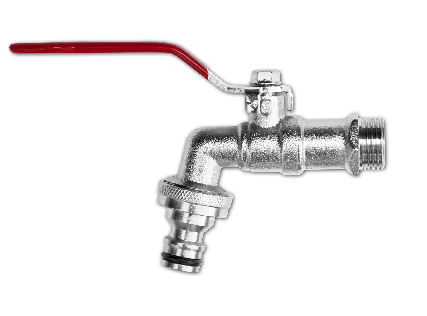Bradas Nickel-Plated Brass Garden Lever Tap – ¾" BSP Male Inlet with Snap-On Connector