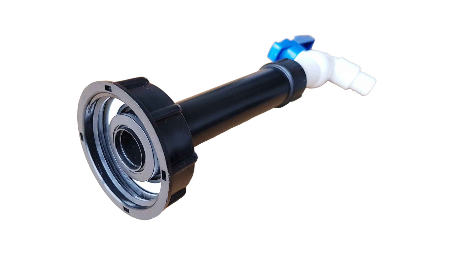 IBC 2" S60X6 Lid with Extended Filter and White & Blue Tap