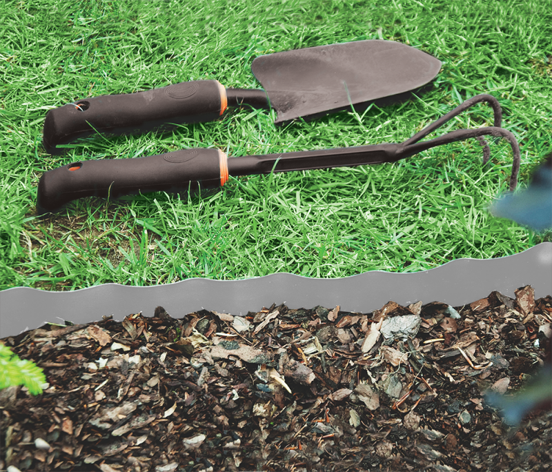 Light Grey Plastic Wave‑Pattern Lawn Edging Strip – 15cm × 9m