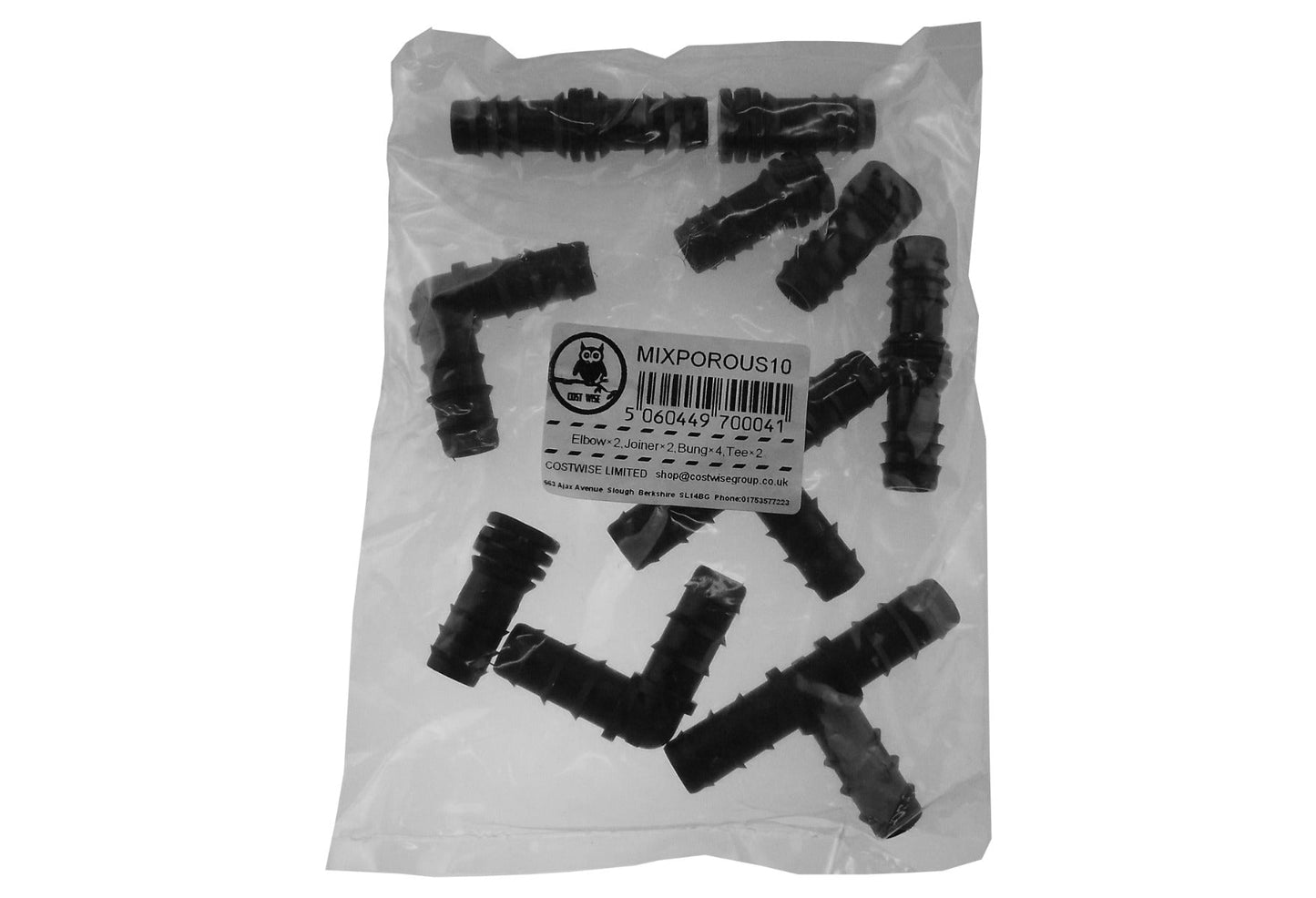 POROUS10 Mixed ½” Barbed Hose Fittings