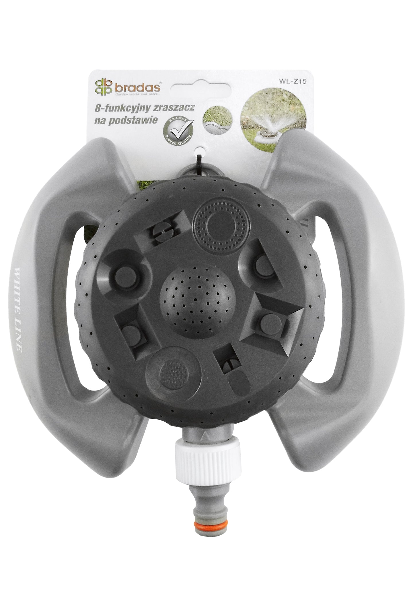 White Line 8-Pattern Static Garden Sprinkler