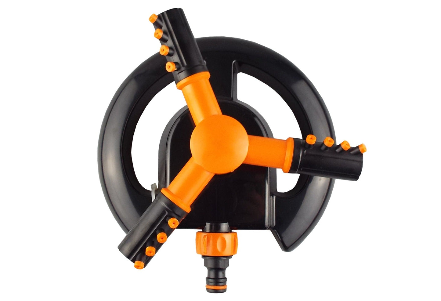 Bradas 3-Arm Rotating Garden Sprinkler – Black & Orange Line