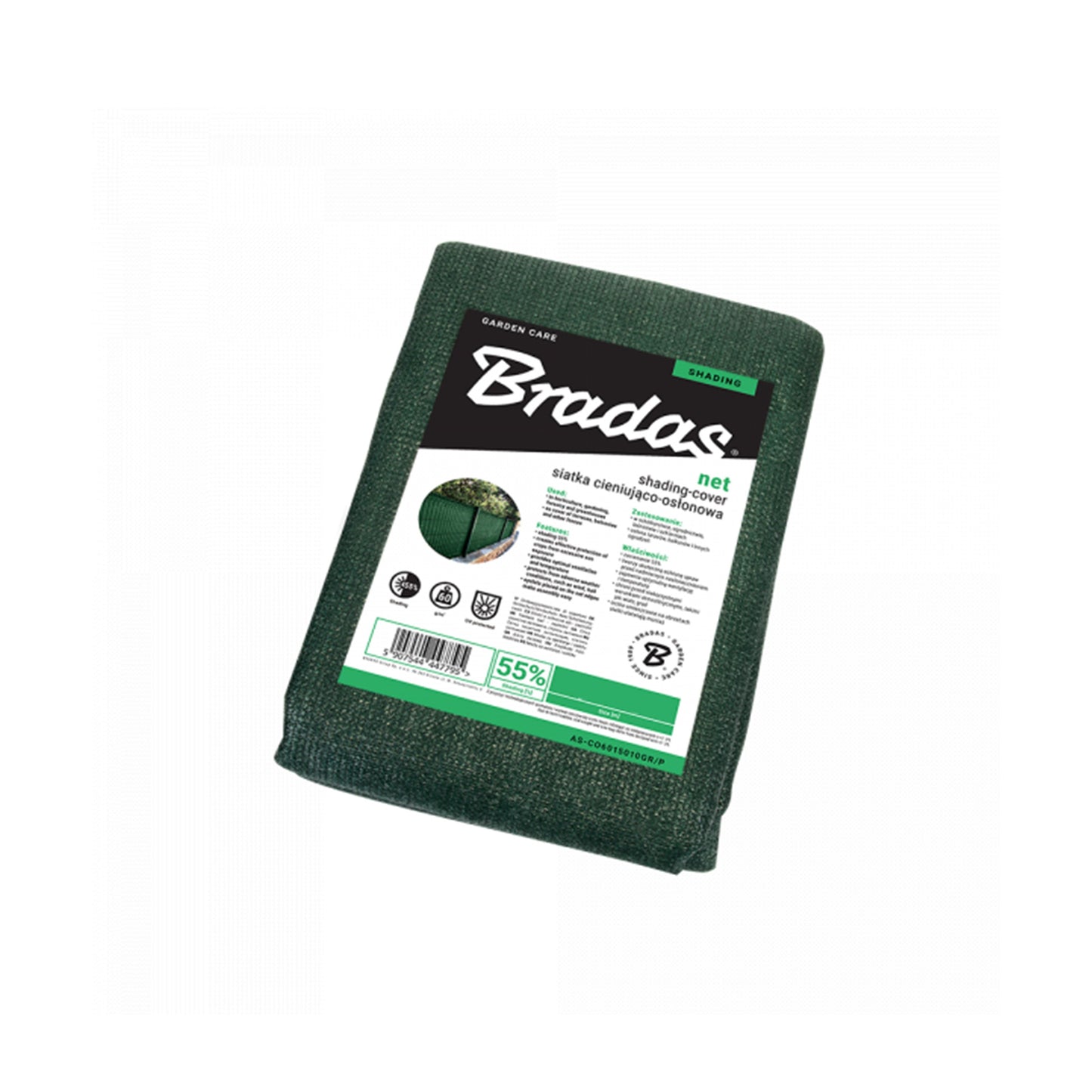 Durable Green Garden Shade Netting, 55% Shade Factor, 60g, 2m x 10m