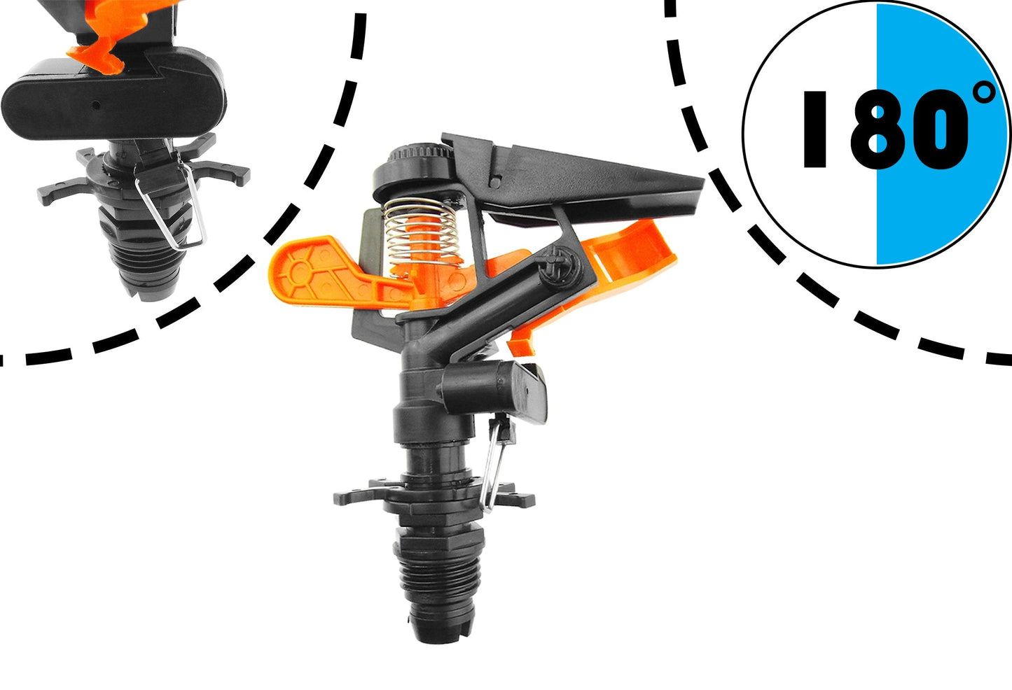 Adjustable Eco Line Impact Sprinkler with Ground Spike