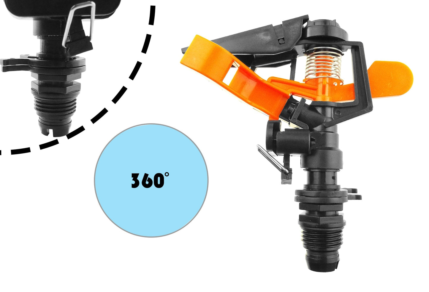 Adjustable Eco Line Impact Sprinkler with Ground Spike